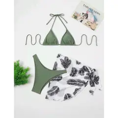 GENERICO - TRAJE DE BAÑO CON PAREO COPA Y FORRO INTERNO