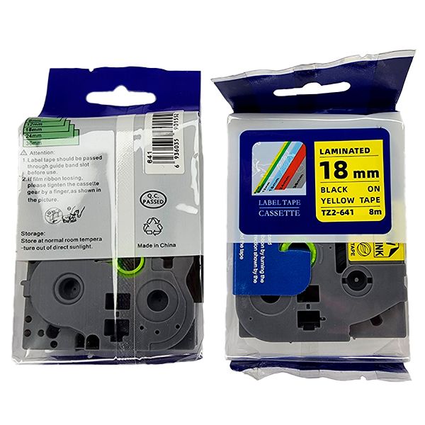 CINTA COMPATIBLE BROTHER TZ2-641-18MM NEGRO SOBRE AMARILLO