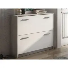 TU MESITA - Zapatera Moderna 2 cajones Yola color Blanco