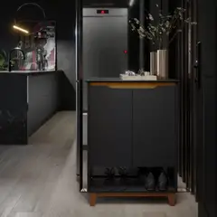 TU MESITA - Zapatera Recibidor Ilka color Negro 2 puertas