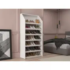 TU MESITA - Zapatera Moderna Melany Blanco Alto 138cm