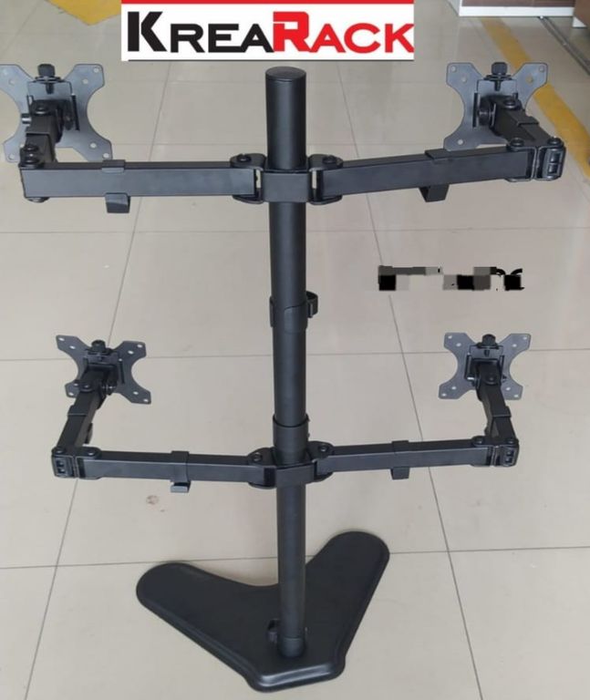 RACK PARA 4 MONITORES EN ESCRITORIO O MESA / NEGRO