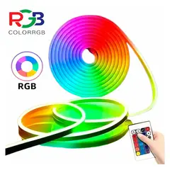 GENERICO - Cinta Led Neón 5m 12v RGB Tira Led RGB + Control Remoto
