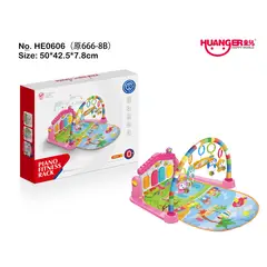 HUANGER - Gimnasio Rosado Piano Pataditas con Luces y Sonido