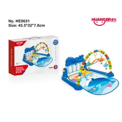 HUANGER - Gimnasio Azul Ballena Piano Pataditas con Luces y Sonido