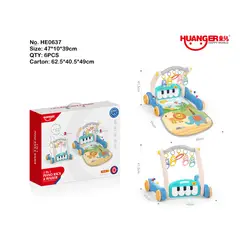 HUANGER - Gimnasio Caminador 2 en 1 Azul Sonido y Luces