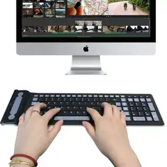 GENERICO - Teclado Inalámbrico Bluetooth Flexible De Silicona 107 Teclas Portátil