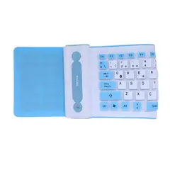 OEM - Teclado de Silicona Inalámbrico Bluetooth Flexible Portátil Celeste