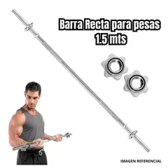 GENERICO - Barra Recta Cromada Para Pesas de 1.50 mts