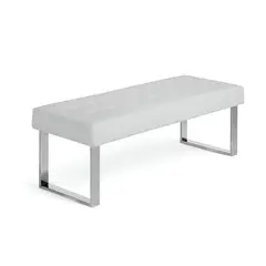 HOGAR & SPACIOS - HYS BANQUETA FRITZ CAPITONE BLANCO