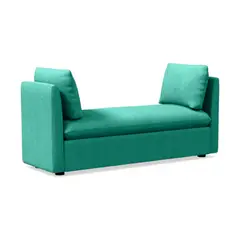 HOGAR & SPACIOS - HYS BANQUETA VITTO CAPITONE CELESTE AGUA