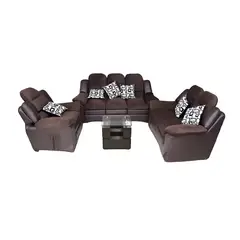 HOGAR & SPACIOS - HYS SALA 3 2 1 MESA CENTRO WAAL MARRON OSCURO