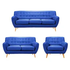 HOGAR & SPACIOS - HYS SALA 3 2 1 ZACK VINTAGE AZUL NOCHE