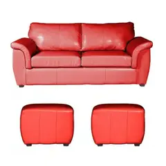 HOGAR & SPACIOS - HYS SALA 3 2 PUFF PACCINI ROJO