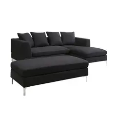 HOGAR & SPACIOS - HYS SECCIONAL DERECHO VOLER BANQUETA NEGRO
