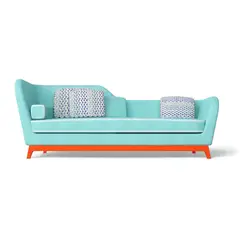 HOGAR & SPACIOS - HYS SOFA 2 CUERPOS BELEN CELESTE AGUA