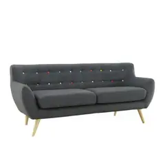 HOGAR & SPACIOS - HYS SOFA 2 CUERPOS LANDOM GRIS CLARO