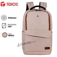 TEROS - Mochila TE-ACS9012 poliéster notebooks hasta 15.6" beige