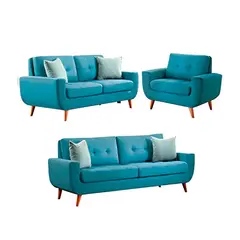 HOGAR & SPACIOS - HYS SALA 3 2 1 SAIFER AZUL ACERO