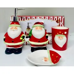 GENERICO - Set de Baño de 4 Piezas Navideño