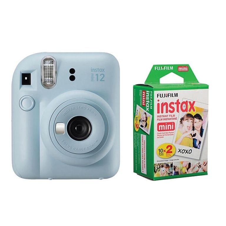 Instax Mini 12 azul con película instantánea 20 exposiciones
