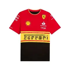 GENERICO - Camiseta Ferrari Polo Formula 1 Lecrerc F1 Sainz 2024 Rojo