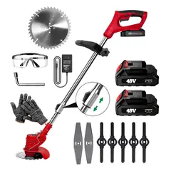 GENERICO - Cortadora De Cesped Inalámbrica Podadora Desmalezadora Color Rojo