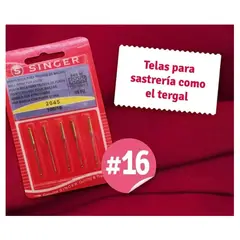 SINGER - Aguja Punta Bola 2045 Para Maquina De Coser - Nro. 16