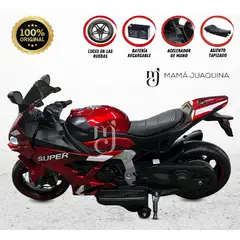 GENERICO - Moto Linial a Batería para Niños con Luces -Rojo