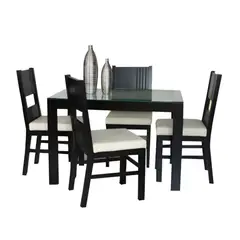 HOGAR & SPACIOS - HYS COMEDOR 4 SILLAS BAT BLANCO