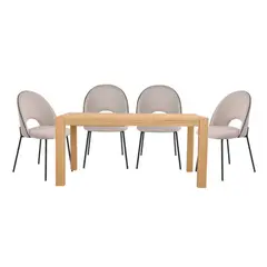 HOGAR & SPACIOS - HYS COMEDOR 4 SILLAS JOEL BEIGE