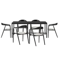 HOGAR & SPACIOS - HYS COMEDOR 6 SILLAS NIGHT BEIGE