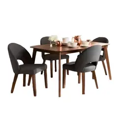 HOGAR & SPACIOS - HYS COMEDOR 4 SILLAS ZULEMA MARRON OSCURO