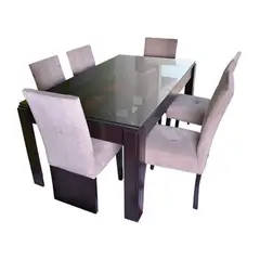 HOGAR & SPACIOS - HYS COMEDOR 6 SILLAS NIMES BEIGE
