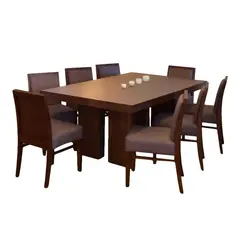 HOGAR & SPACIOS - HYS COMEDOR 8 SILLAS CANNES MARRON