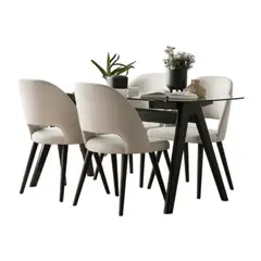 HOGAR & SPACIOS - HYS COMEDOR 4 SILLAS GEORGE BEIGE