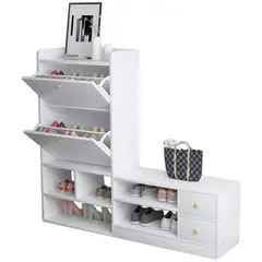 GENERICO - Zapatera con Sistema Abanico Rosalia Blanco Amore Home