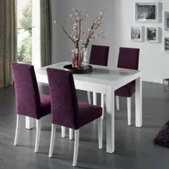 HOGAR & SPACIOS - HYS COMEDOR 4 SILLAS MERCIEL PURPURA