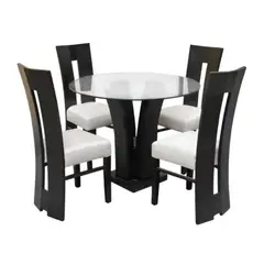 HOGAR & SPACIOS - HYS COMEDOR 4 SILLAS VINCIT BLANCO