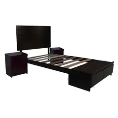 HOGAR & SPACIOS - HYS DORMITORIO 2 PLZ DONCELLA 2 VELADORES MARRON OSCURO