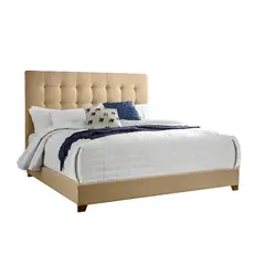 HOGAR & SPACIOS - HYS DORMITORIO 2 PLZ TURENA TAPIZADA BEIGE