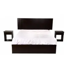 HOGAR & SPACIOS - HYS DORMITORIO QUEEN ORQUIDEA 2 VELADORES MARRON OSCURO