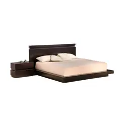 HOGAR & SPACIOS - HYS DORMITORIO QUEEN VELADOR MARY MARRON OSCURO