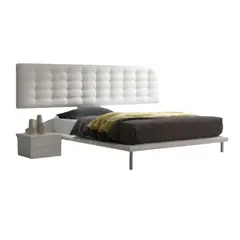 HOGAR & SPACIOS - HYS DORMITORIO QUEEN VELADOR PRISCILLA MARRON OSCURO