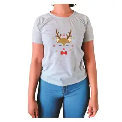 GENERICO - Polo Mujer Manga Corta Reno corbata - Nathalie Love It - Gris