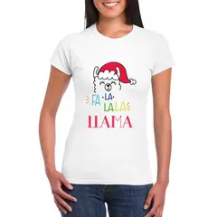 GENERICO - Polo Mujer Llama LA LA- Nathalie Love It - Blanco