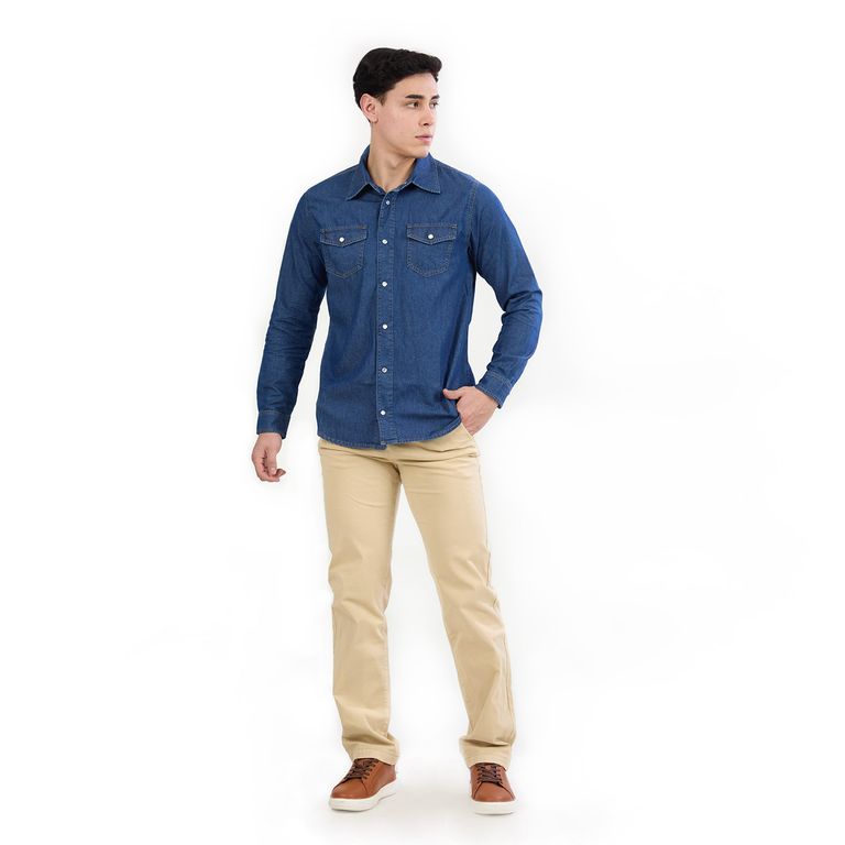 CAMISA ML DENIM PARA HOMBRE GIANCARLO