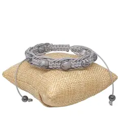 LUCYANA JOYAS Y ACCESORIOS - Pulsera Hombre Mujer con Cuarzo Jaspe gris y Hematita - Joyas Lucyana