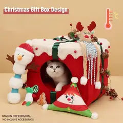 GENERICO - Cama para gato cubo diseño regalo de navidad