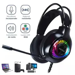 GENERICO - Audifono Gamer con luces RGB y Microfono para PC Cancelación Ruido